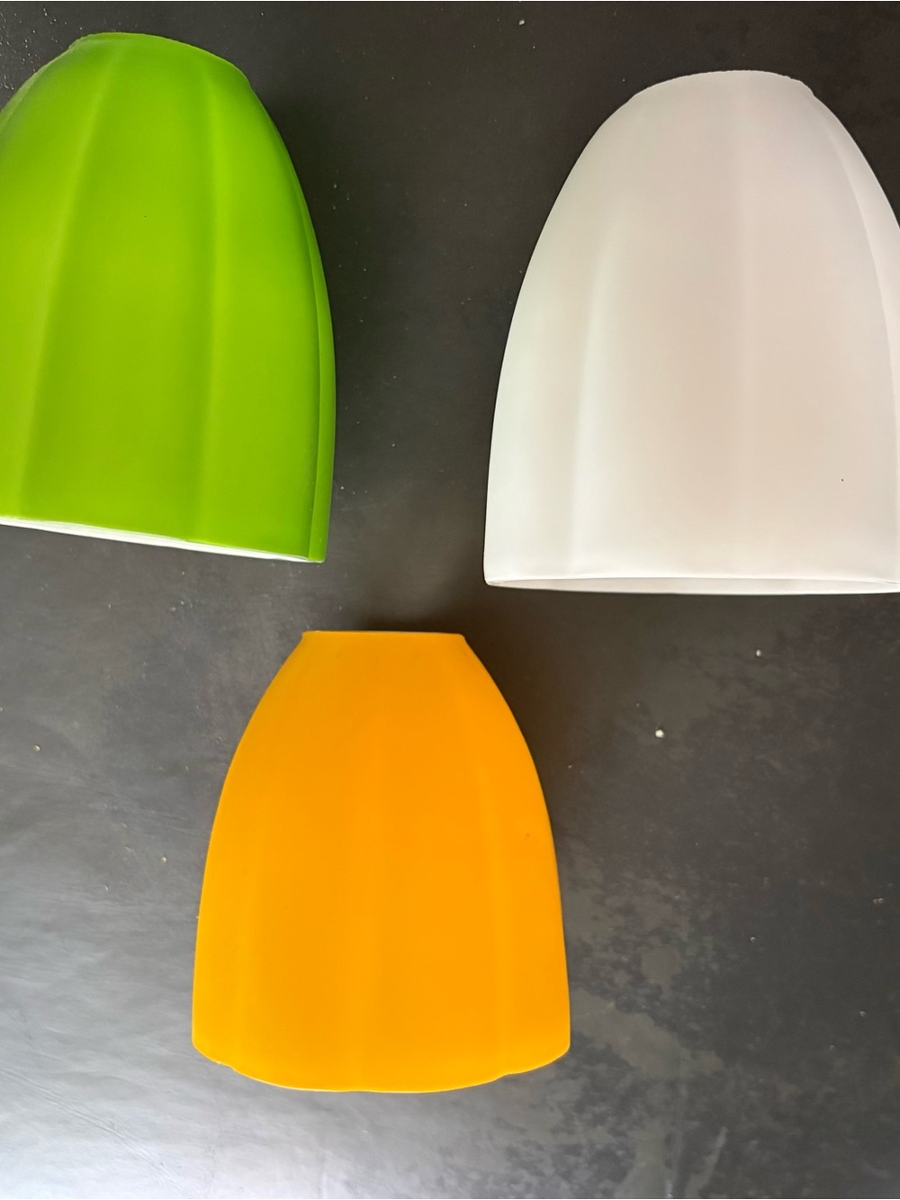 Green, White, and Orange Glass Lamp Shades for Medusa-type Floor Lamp